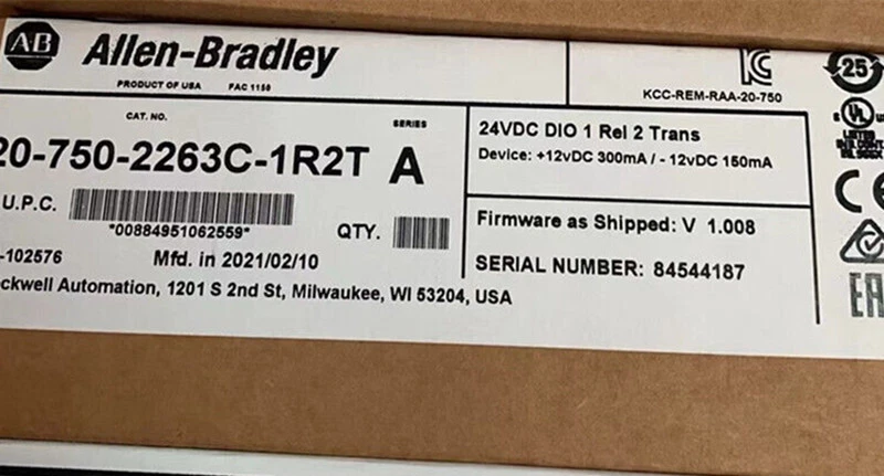 New Factory Seal 20-750-2263C-1R2T PowerFlex 750 IO Option Module Quick Shipping - Image 1 of 1