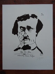 Horst Janssen  " Edgar Allen Poe "  Hermann Laatzen Dichterköpfe   handsigniert - Bild 1 von 15