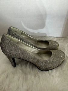 CL by Chinese Laundry Nilah Pump Shoes Womens Size 6.5 Silver Shimmer Heels - Picture 1 of 7