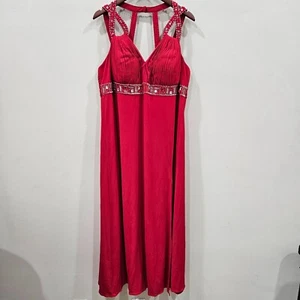 Ignite Evenings Womens Sequin Maxi Dress Plus Size 18W Red Embellished Cocktail - Picture 1 of 14