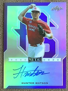 Hunter Watson 2017 Leaf Metal Perfect Game Autograph Purple #BA-HW1 /25 Texas AM - Picture 1 of 2