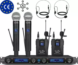 Funkmikrofon Set UHF 4/8-Kanal Mit Handmikrofonen/Lavalier Kabelloses Mikrofon S - Bild 1 von 14