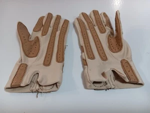 Vintage Isotoner braune 2-farbige Fahrhandschuhe Damen Einheitsgröße - Bild 1 von 4