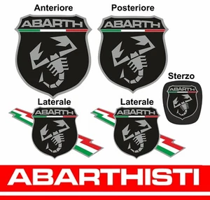 ABARTH KIT copriloghi adesivi stickers 500 595 695 competizione NERO-GRIGIO - Imagen 1 de 1