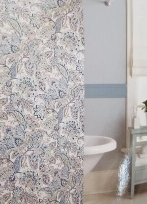 Cortina de ducha Raymond Waites Junya tela turquesa 72" x 72" nueva en paquete Foto 1 de 4