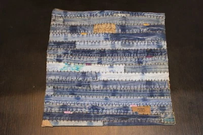 Upcycling Vintage Jeans enim Teppich aus Baumwolle patchwork blau ca 50 x 50 cm - Bild 1 von 4