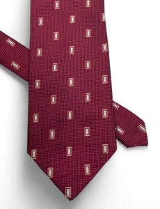 JOS. A. BANK Silk Necktie Burgundy Red Geometric Tie 3.8" x 62" - Picture 1 of 5