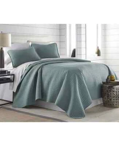 Vilano übergroßer Stahl blau Mikrofaser Quilt Sham Set King Cal King South Shore - Bild 1 von 3