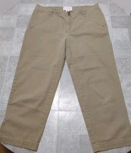 CC Filson Co Women’s Capri Pants Khaki Casual Cotton Style 20123 KH Size 12 - Picture 1 of 3
