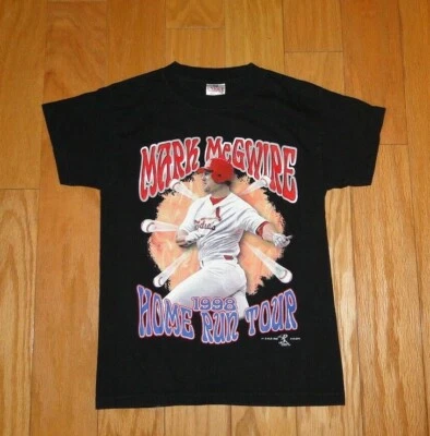 Camisa de béisbol Mark McGwire 1998 Home Run Tour talla M 10/12 jóvenes 70 jonrones Foto 1 de 4