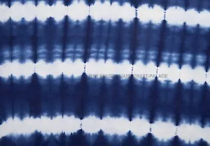 Indian Tie Dye Indigo Cotton Voile Sewing Fabric Handmade Shibori 5 Yard Fabric - Picture 1 of 3