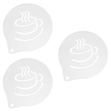 3pcs Washable Coffee Stencil Acrylic Mug Pattern Cappuccino Latte Milk Foams