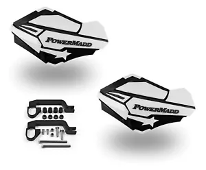 Powermadd Sentinel Handguard Guards Kit White Black Suzuki LTR450 LTZ 400 250 - Picture 1 of 3