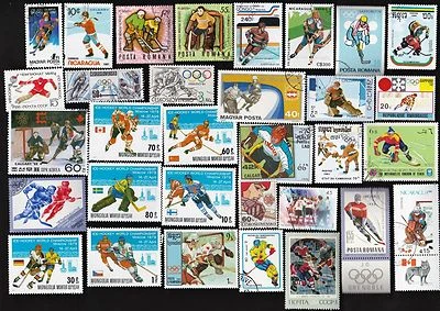 50 All Different ICE HOCKEY ON   STAMPS - Image 1 of 2