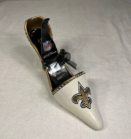 NFL Wine Bottle Holder New Orleans Saints High Heel Shoe Stand Team Spirit Cover