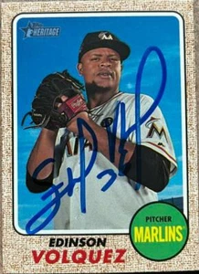Edinson Volquez Autographed 2017 Topps Heritage #623 - Picture 1 of 1