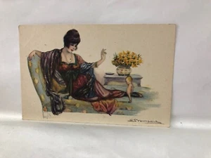 AK POSTKARTE FRAU WOMAN KIND ART DECO - ILLUSTRATOR BOMPARD.53 - Bild 1 von 2