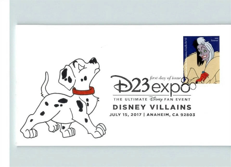 NEW! DISNEY VILLAINS, Hand Painted DALMATION DOG, Cruella De Vil, # 1 of 1 - Image 1 of 1