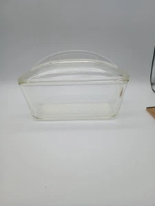 Vintage Westinghouse Pyrex Clear Glass Refrigerator Loaf Pan Dish with Fin Lid - Picture 1 of 8