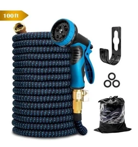 Erweiterbar 100 Fuß Outdoor Garten Wasserschlauch 10 Sprühdüsen Auslaufsicher Neu - Bild 1 von 6