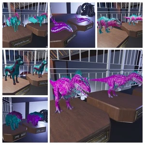 ARK ASA Ascended Pve Full Grown Cotton Candy Dino Bundle Giga, Carcha Etc - Picture 1 of 15
