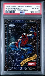 2025 Topps Chrome Marvel Spider-Man 2099 Spider Web Refractor /399 PSA 10 - Picture 1 of 2