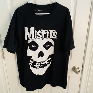 Camisa Misfits Para Hombres Grande Negra Banda Punk Rock Gráfica Algodón Calavera Logo grunge - Imagen 1 de 3
