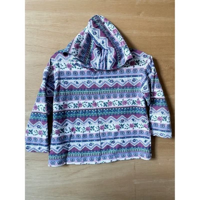 复古 Amy Byer California 花卉连帽上衣女孩 10-12 码 — 第 1/4 张图片