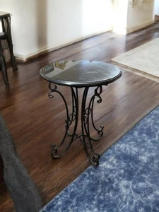 Black Pearl Marble Top Iron Table Art Nouveau - Picture 1 of 1