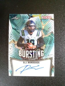 2025 Leaf Vivid Football Bursting with Talent - Autogramm - D.J. Bordeaux #6/10 - Bild 1 von 2