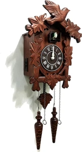 Cuckoo Clock Vintage Large Wooden Wall Clock Handcrafted 13X9.5 Inch Brown - Picture 1 of 12