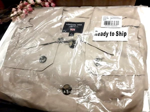 LONDON FOG Womens Single Breasted Long Trench Coat With Epaulettes and Belt Lg - Picture 1 of 7