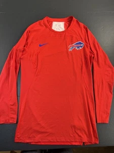 Nike Buffalo Bills Dri Fit Compression Long Sleeve Shirt Mens 3XL Red Authentic - Picture 1 of 10