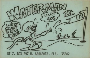 Sarasota,FL QSL Ham Radio KP2 2720 Waterman Florida Vintage Card - Picture 1 of 2