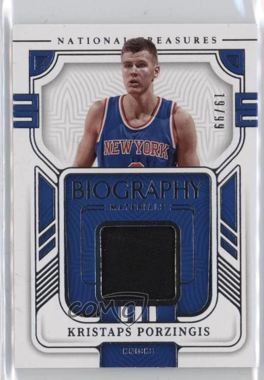 2022-23 Panini National Treasures Biography Materials /99 Kristaps Porzingis - Image 1 of 2
