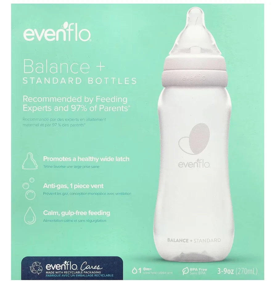 Evenflo баланс + Standadd бутылки, упаковка 3, 9 унций - Изображение 1 из 1
