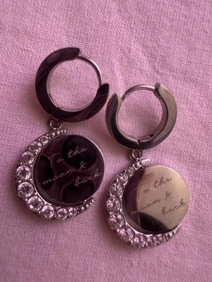 Orecchini Guess Acciaio Moon Phases Colore Argento Donna - Immagine 1 di 4