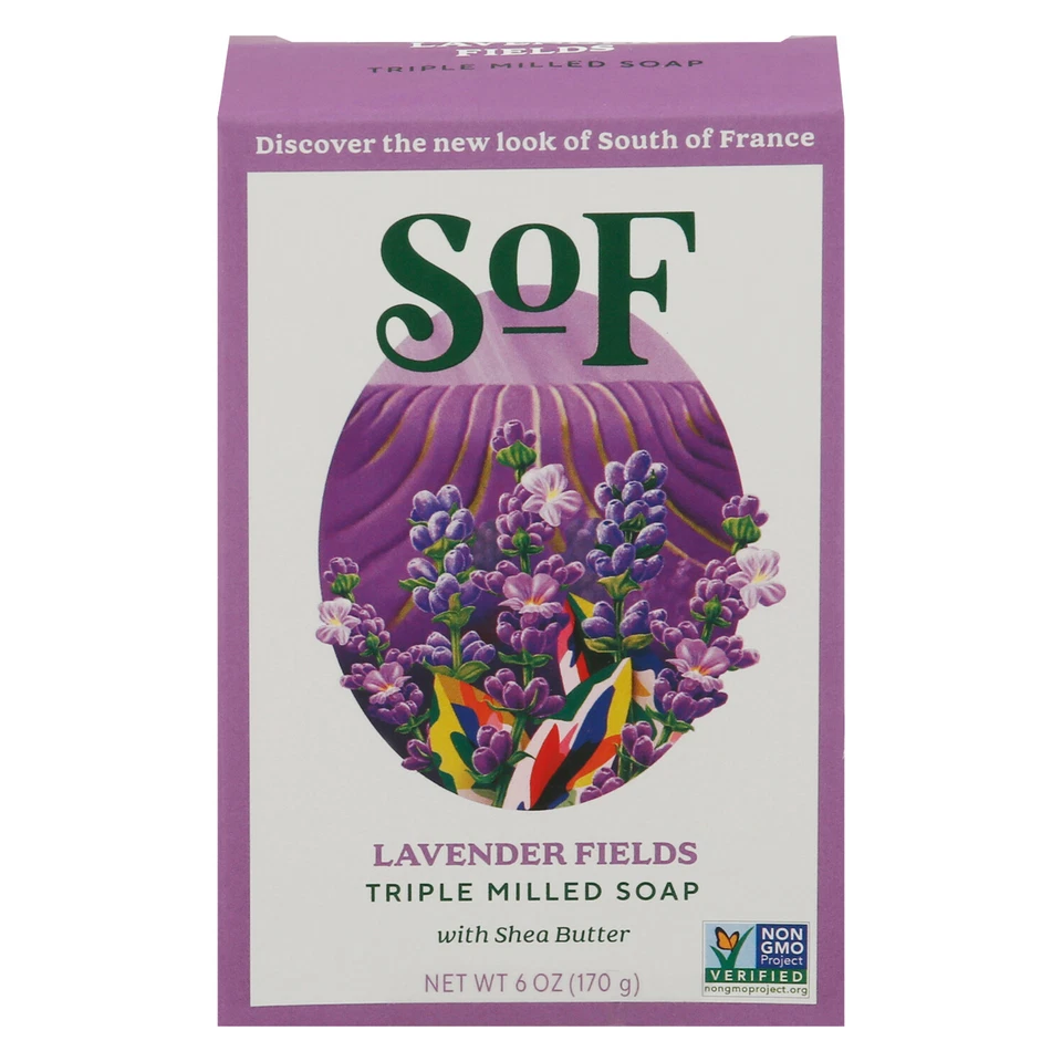 South of France Natural Lavender Fields Bar Soap 6 Ounce 1 Each.