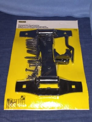 Stanley Ornamental Gate Tee and Latch Set Black Heavy Gauge Steel Self Closing - Image 1 of 4