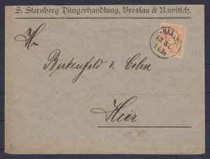 BRESLAU "E" STADTPOST 1893, Mi 2 AUF BRIEF, SELTENHEIT, Mi € 200,- - Bild 1 von 1