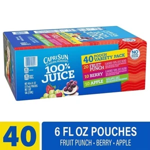 Capri Sun 100% Juice Variety Pack Pouches, 6 fl. oz., 40 - Picture 1 of 5