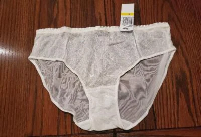 NUEVO CON ETIQUETAS BRAGAS HIPSTER DELANTERAS DE ENCAJE BK & FORRADAS MALLA TRANSPARENTE PARAMOUR MARFIL 735004 IV XL Foto 1 de 2