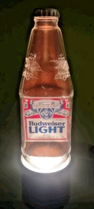 Vintage Budweiser Light Bier 3D beleuchtete Flaschenrückseite Barleuchte 80er Jahre LESEN!! FIRST - Bild 1 von 10