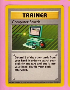 Pokemon Base Set Computer Search 75/102 Shadowless Trainer 1999 WOTC Rare - Picture 1 of 2