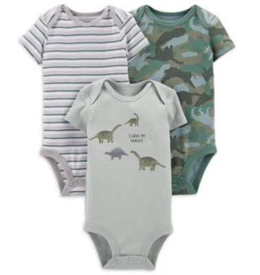 Nuevo con etiquetas Child of Mine Carter's PREEMIE Body Manga Corta Paquete de 3 Niño Dino Verde Foto 1 de 4