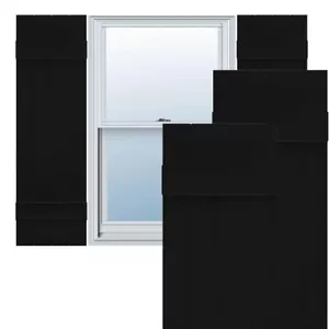 Ekena Millwork Lifetime Vinyl Standard Board-n-Batten Shutters Black OPEN BOX - Picture 1 of 11