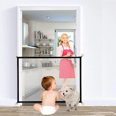 Baby Child Pet Safety Gate Mesh Fence Guard Indoor Room Divider Dog Cat 110x72cm - Image 1 of 4