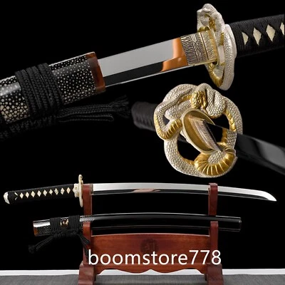Espada afiada de alta qualidade polida espelhada aço T10 samurai japonês Wakizashi - Imagem 1 de 4