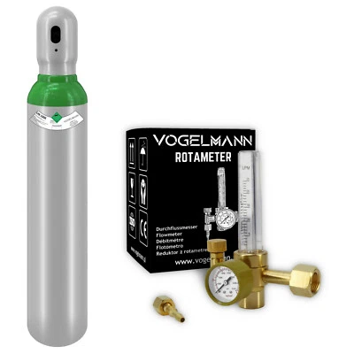 Gasflasche 8 Liter Argon voll 4.8 Rotameter Schutzgas Schweißgas TIG WIG - Bild 1 von 4