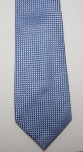 DONALD J TRUMP BLUE WOVEN CHECKERED w/ PIN DOTS 100% SILK NECK TIE 60" - Picture 1 of 9